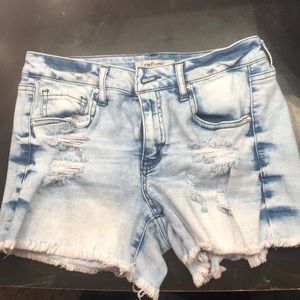 Faded jean shorts